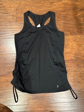 Danskin Black Racerback Athletic Tank with Side Ruching